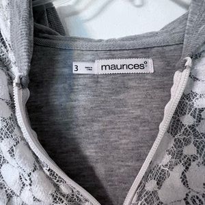 White lace zip up jacket